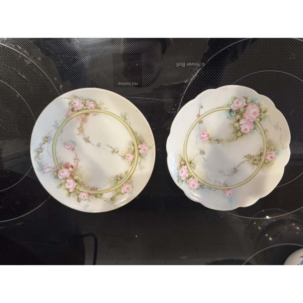 Antique Queen Louise Findlay and Dayton Plates Set of 2. Hand Painted And Signed